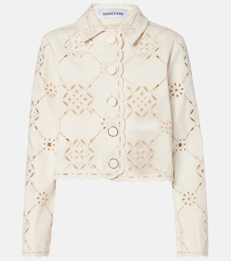 Adelaide laser-cut cropped cotton jacket
