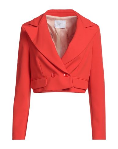 Woman Blazer Coral Size 4 Polyester, Elastane