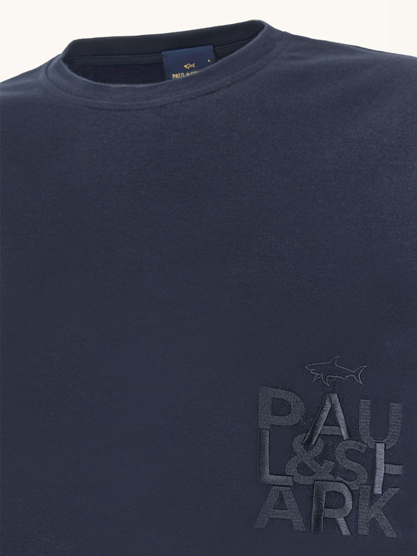 Paul & Shark - embroidered cotton jersey crew neck t shirt