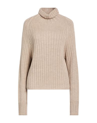 Woman Turtleneck Taupe Size 10 Merino Wool