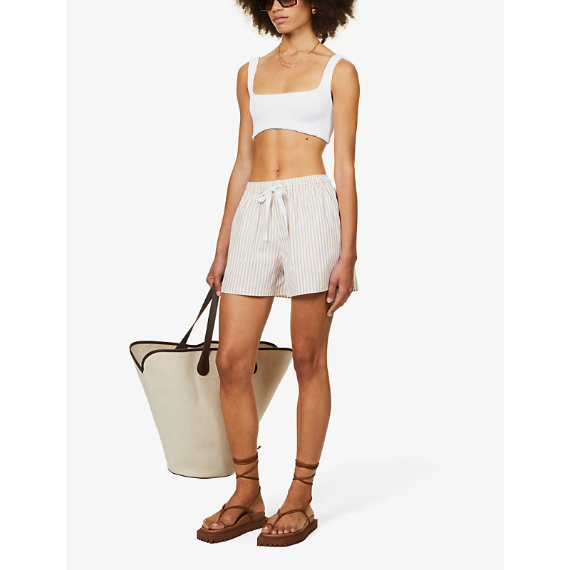 Womens White Xandra Crinkled Bikini set 