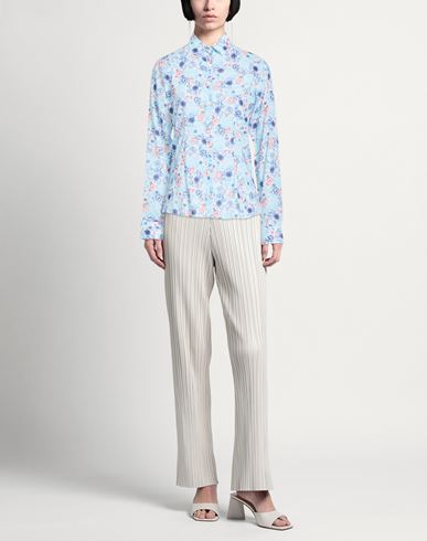 Woman Shirt Turquoise Size 10 Cotton, Elastane