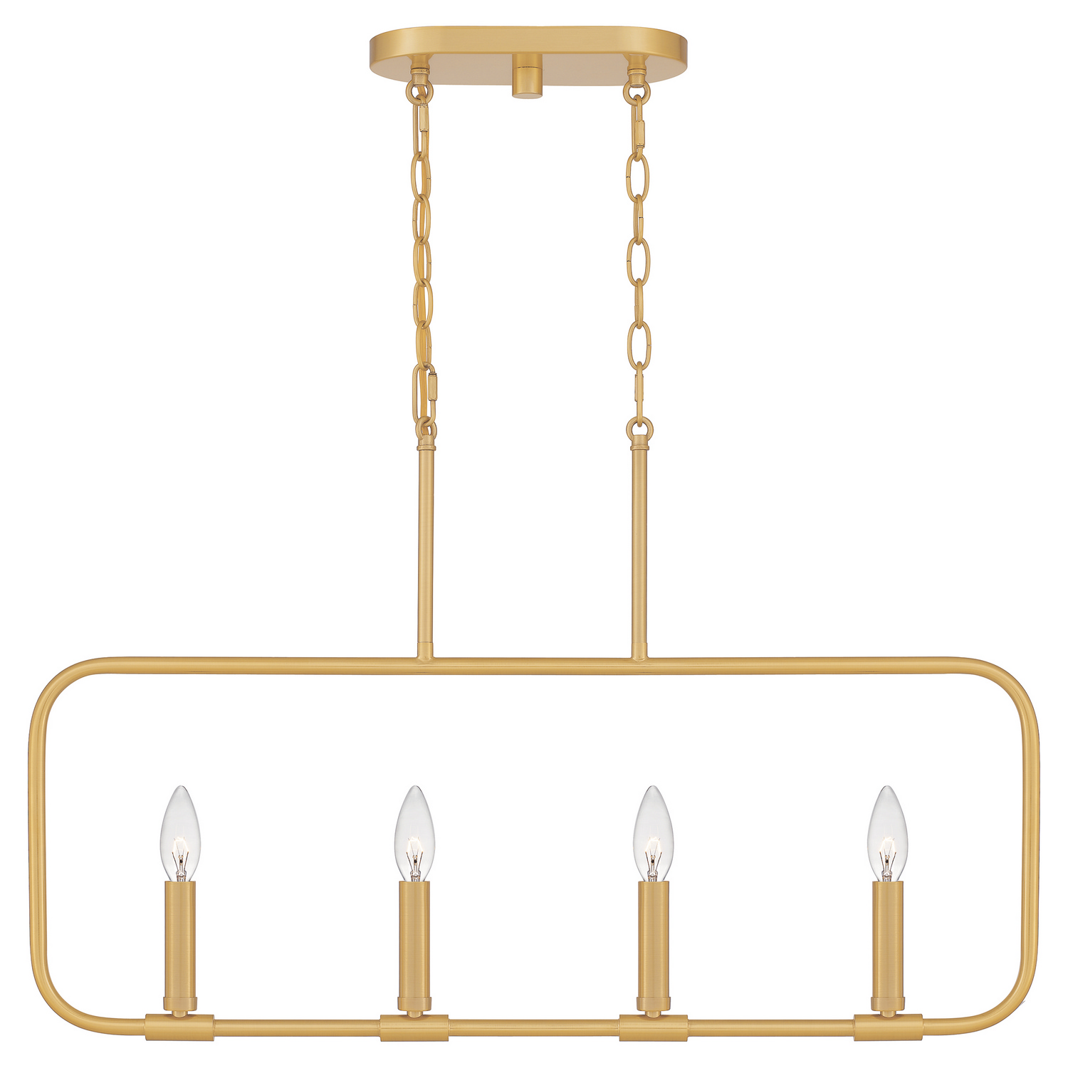 Abner 4-Light Linear Chandelier in Aged Bra