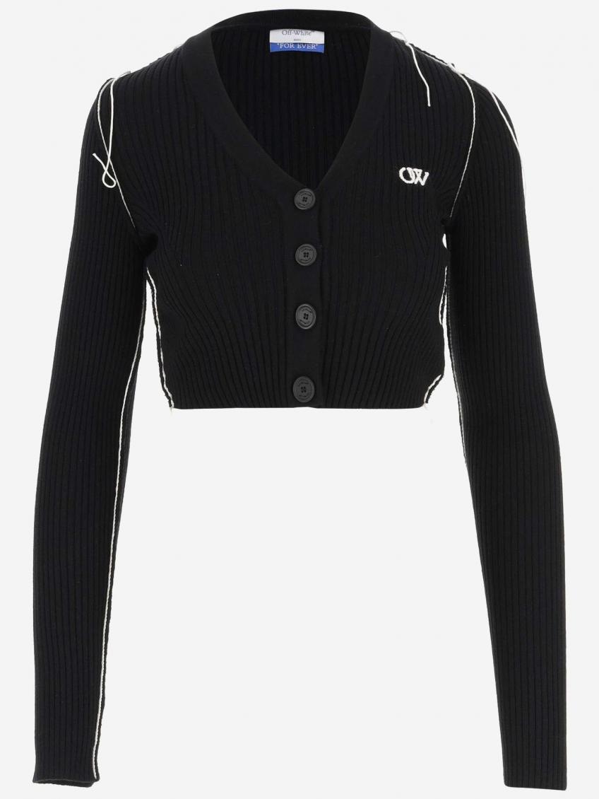 Cropped Cardigan With Logo