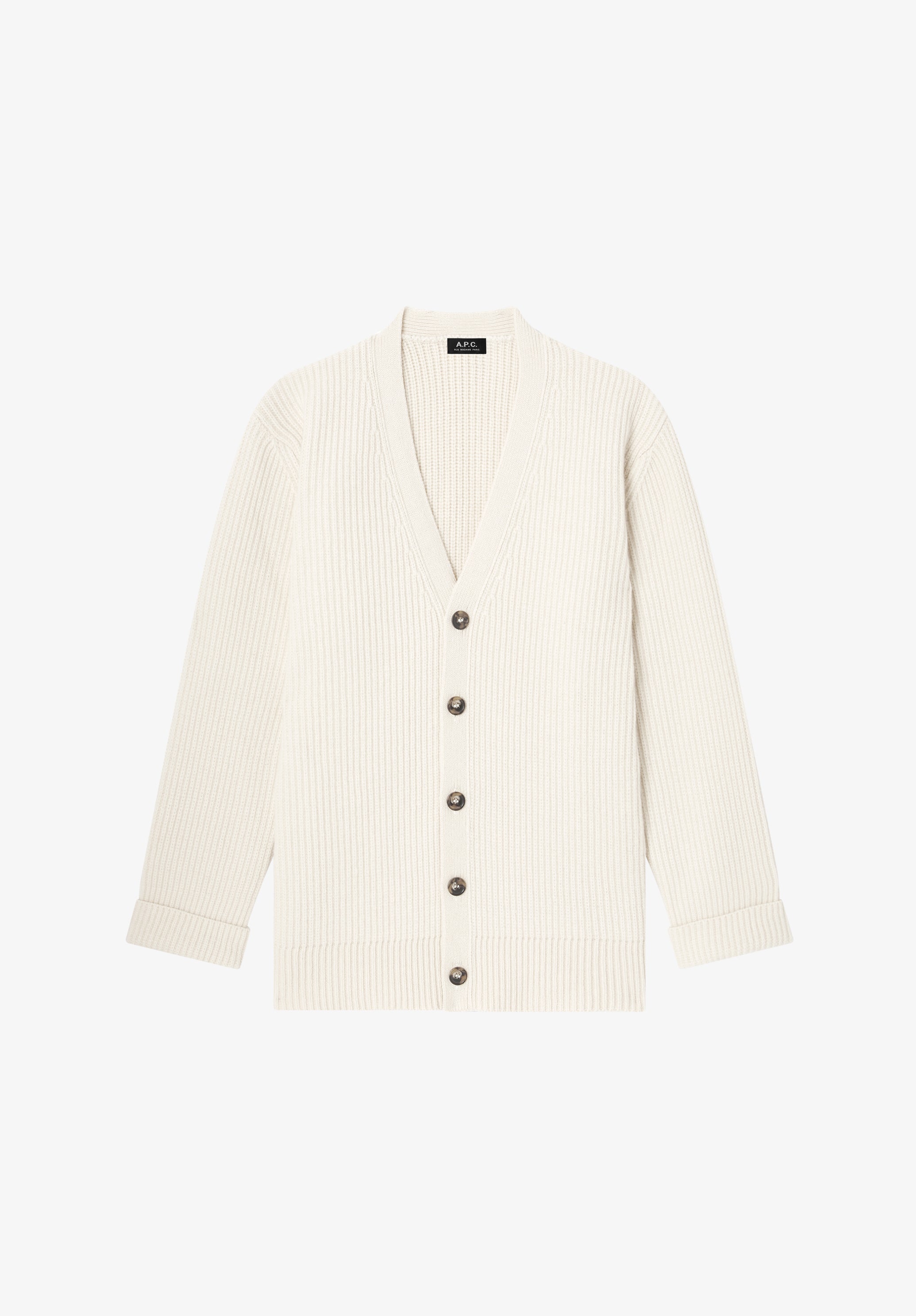 A. P.C. Men's Wool-cashmere cardigan Size: Extra Small in Ecru