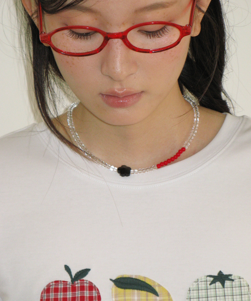 FLOWER MIX BEADS NECKLACE GLASS
