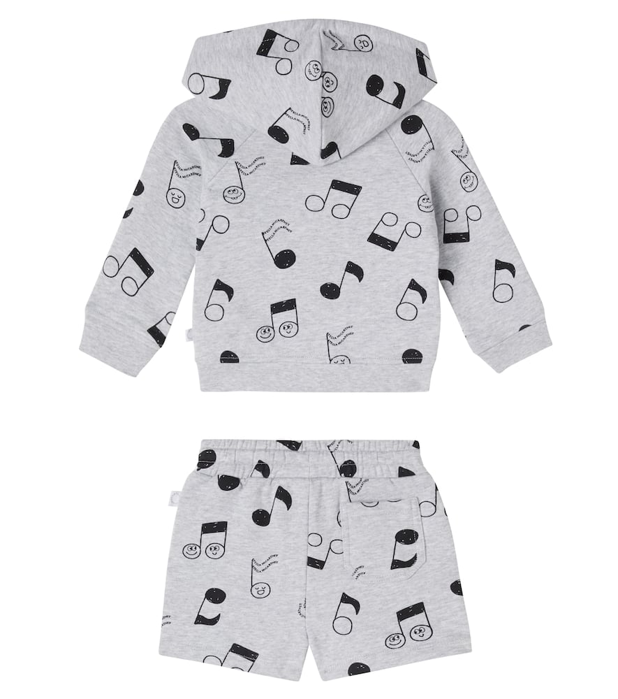 Baby cotton fleece hoodie and shorts set