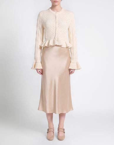 Chloé Woman Cardigan Ivory Size L Cotton, Alpaca wool, Silk
