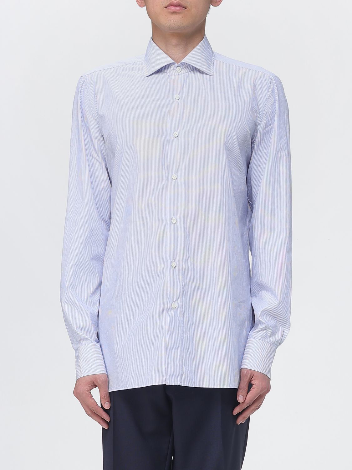 Shirt Men color Gnawed Blue