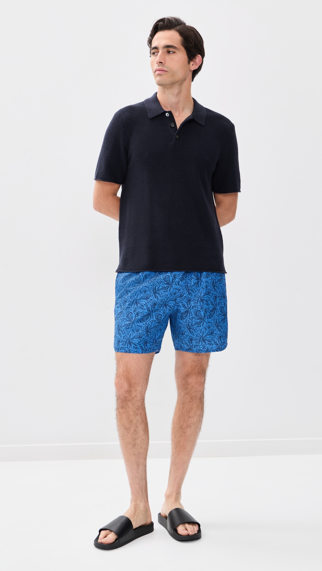 The Anchor Swim Trunks 6 Azure Painted Leaves
