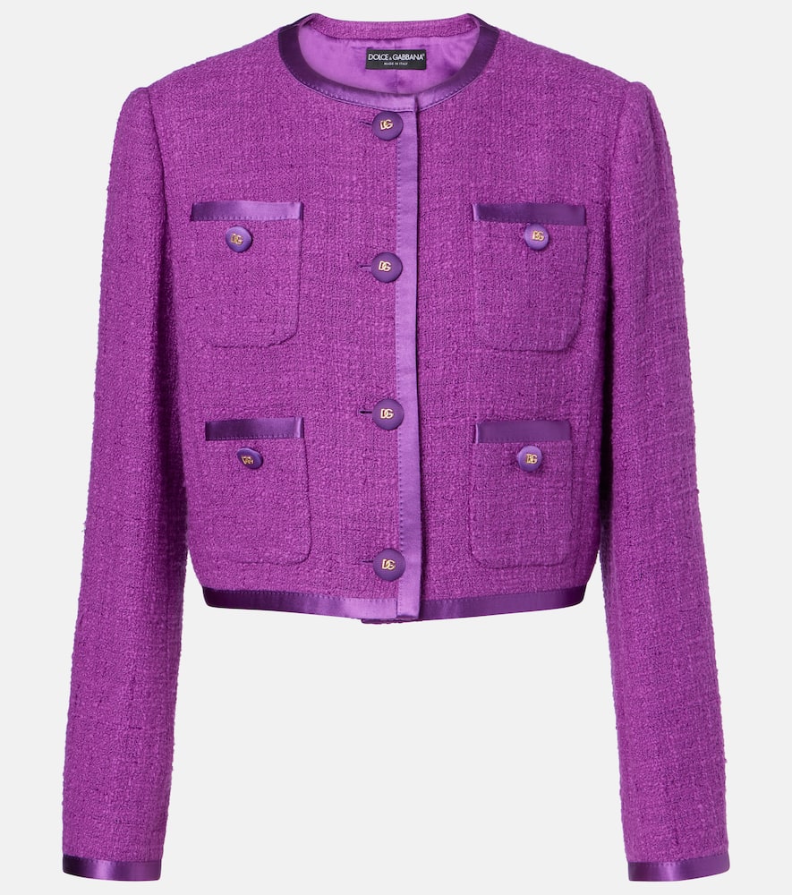 Cotton and silk-blend tweed jacket