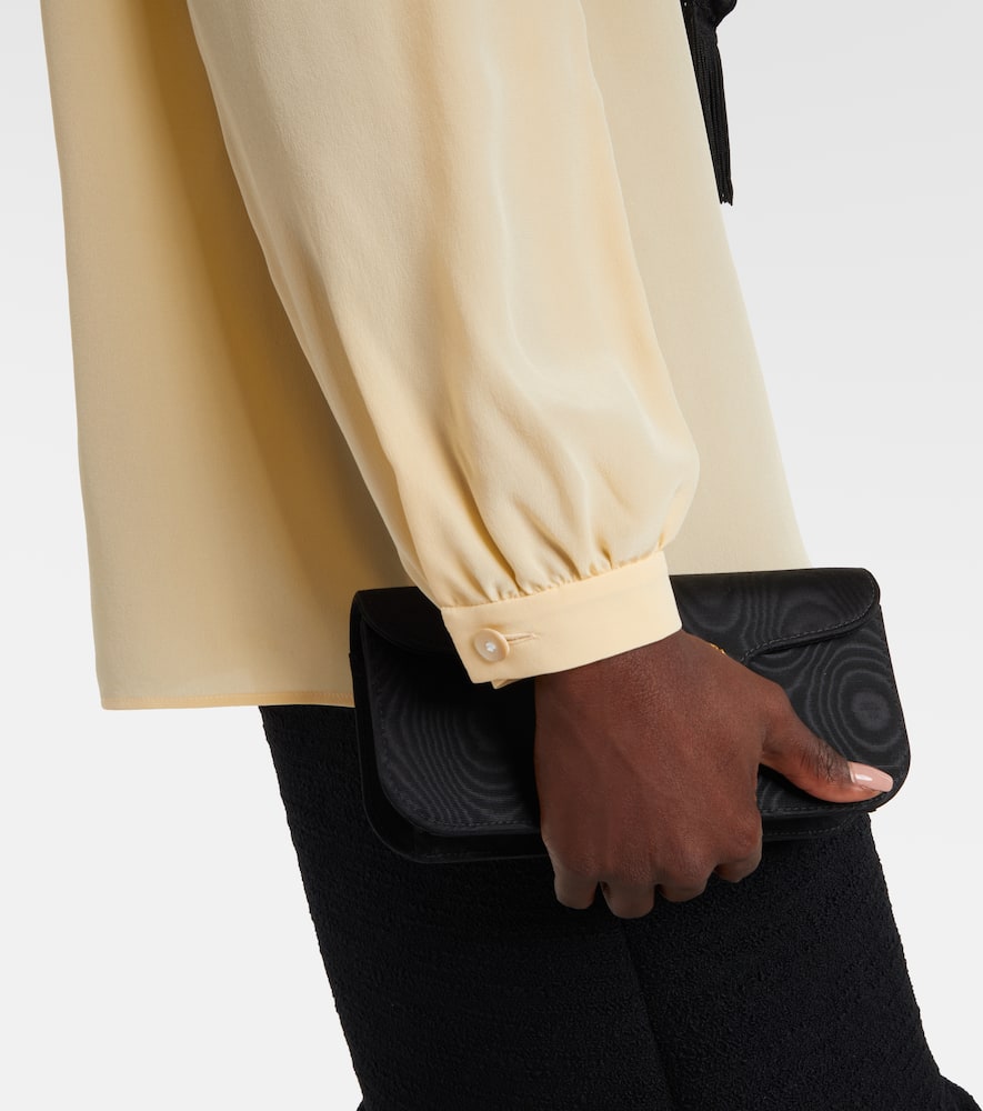 Ruffled silk crêpe de chine blouse