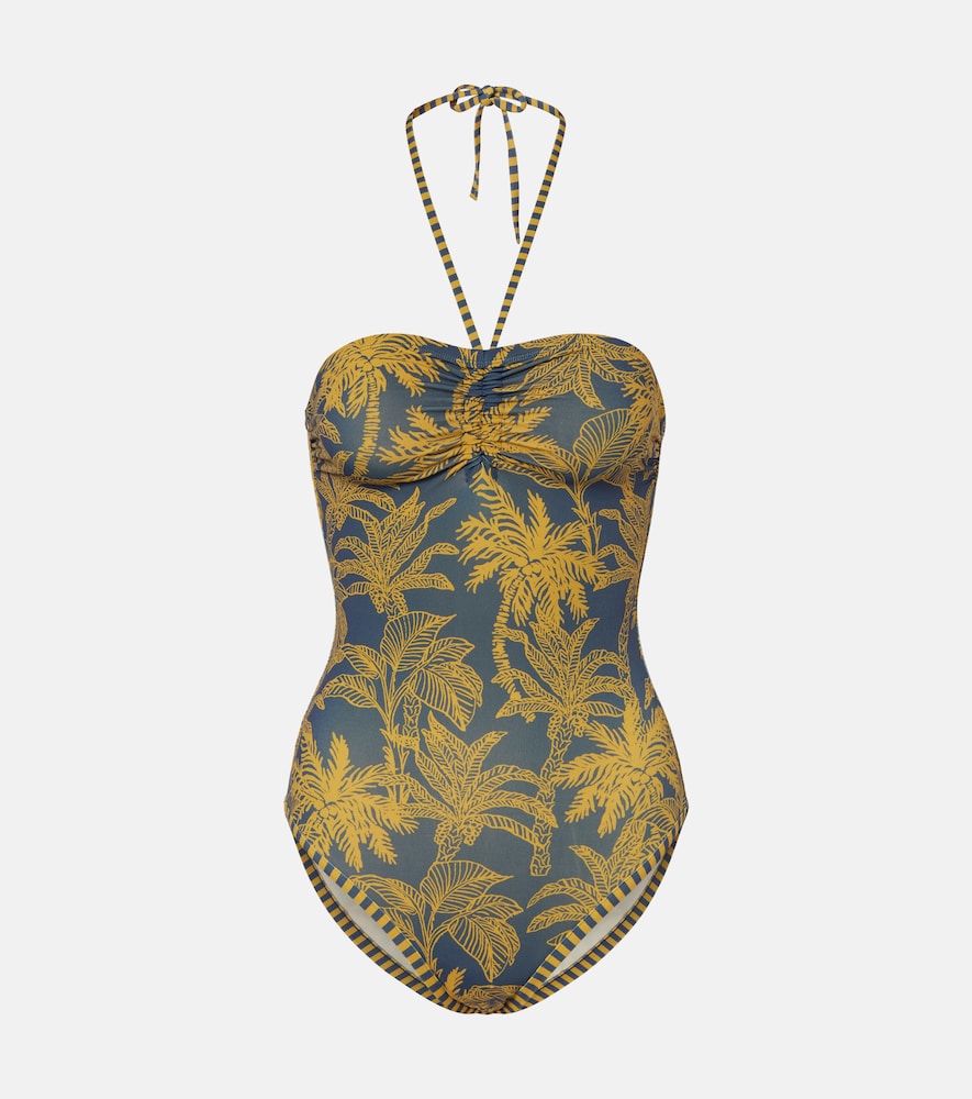 Ailleurs printed halterneck swimsuit