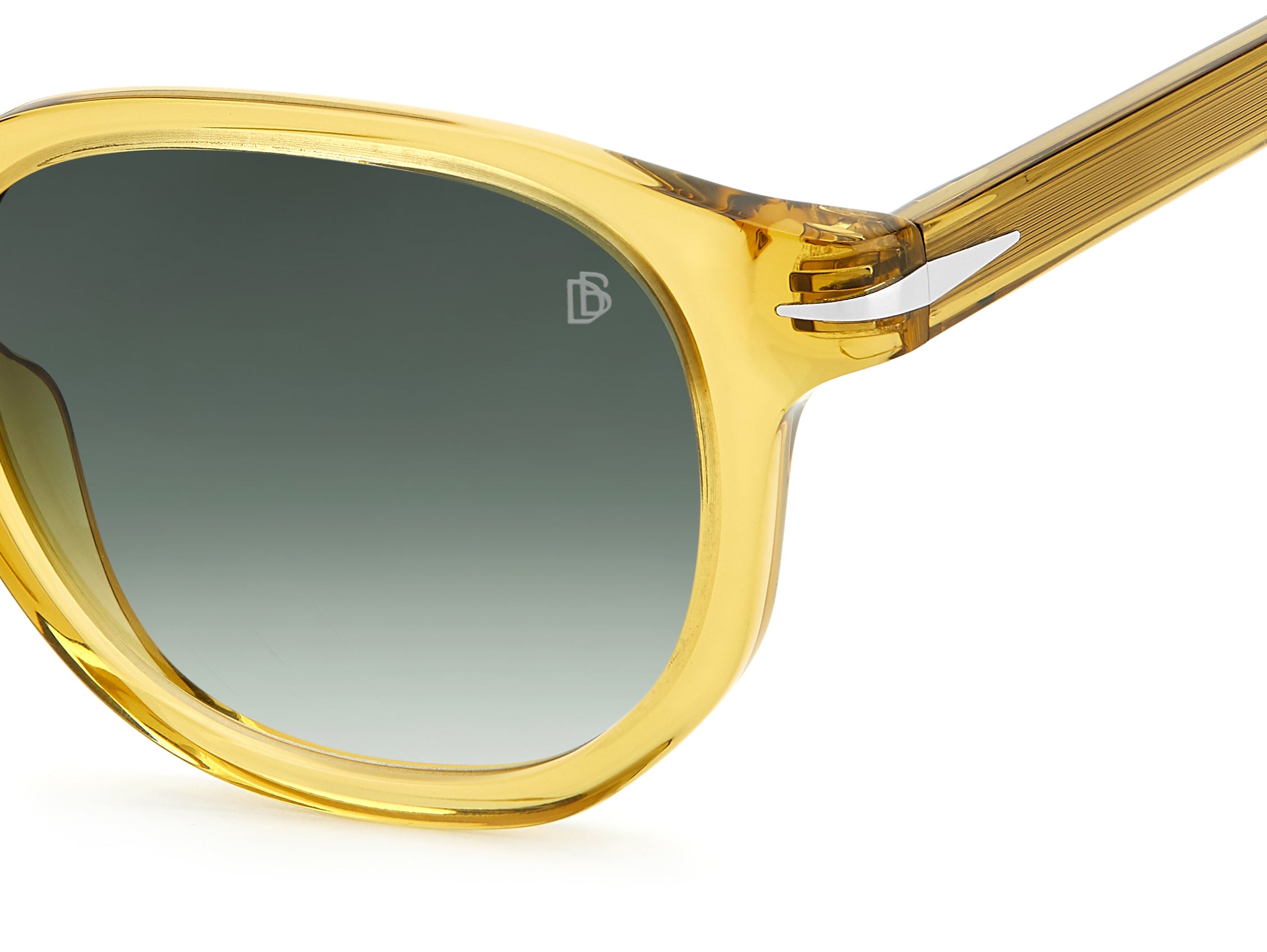 DAVID BECKHAM Man DAVID BECKHAM DB 1007/S 40G/9K Sunglasses Plastic Yellow Grey Round Shaded