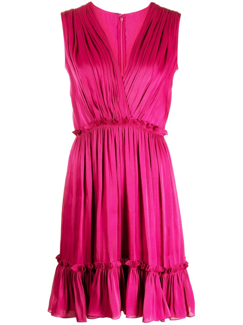 V-neck flared minidress - Purple