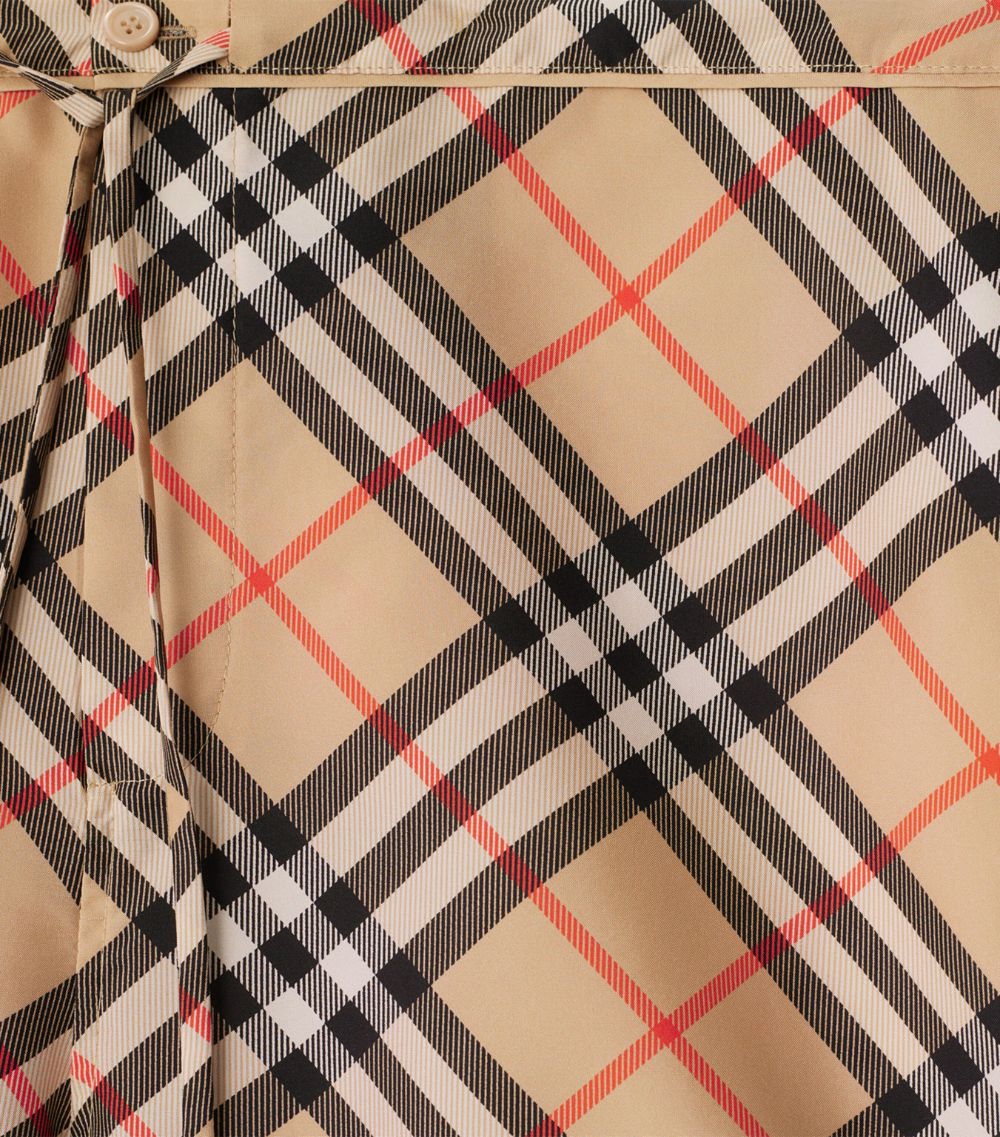 Silk Check Shorts