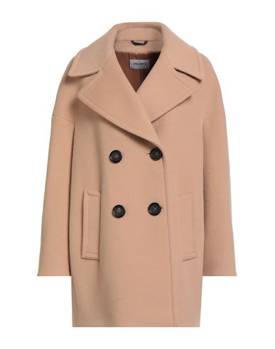 Icons Woman Coat Beige Size 12 Wool, Polyamide