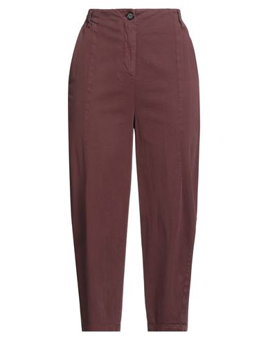 Woman Pants Burgundy Size 2 Cotton, Viscose, Elastane