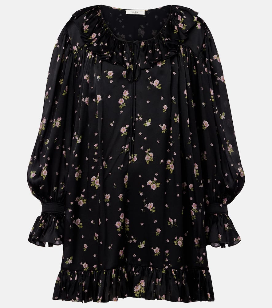 Chloé Gathered silk charmeuse minidress
