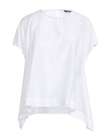 Woman Top White Size 6 Cotton, Silk