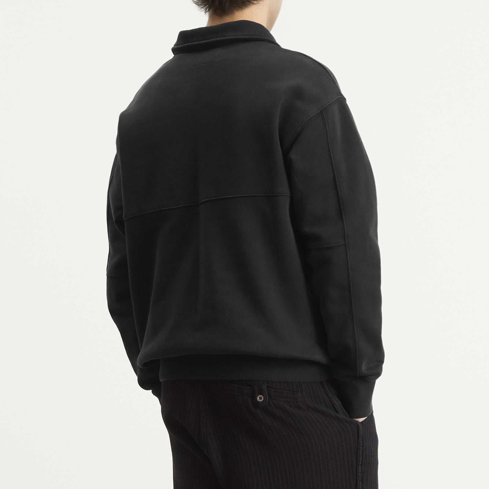 Men's Green Man Quarter Zip Sweatshirt in Ash