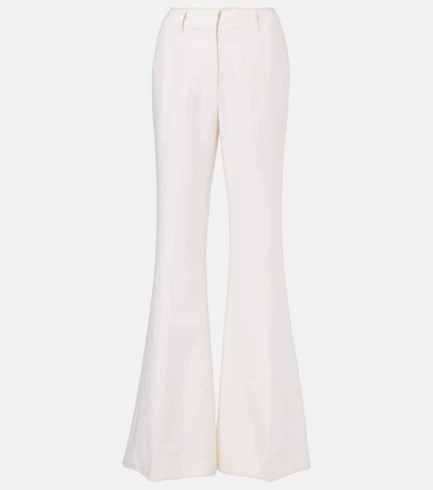 Rhein high-rise linen and wool-blend flared pants