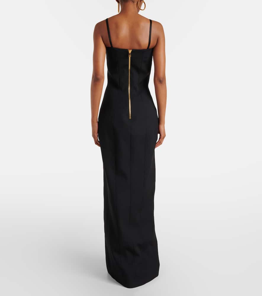 Wool grain de poudre gown