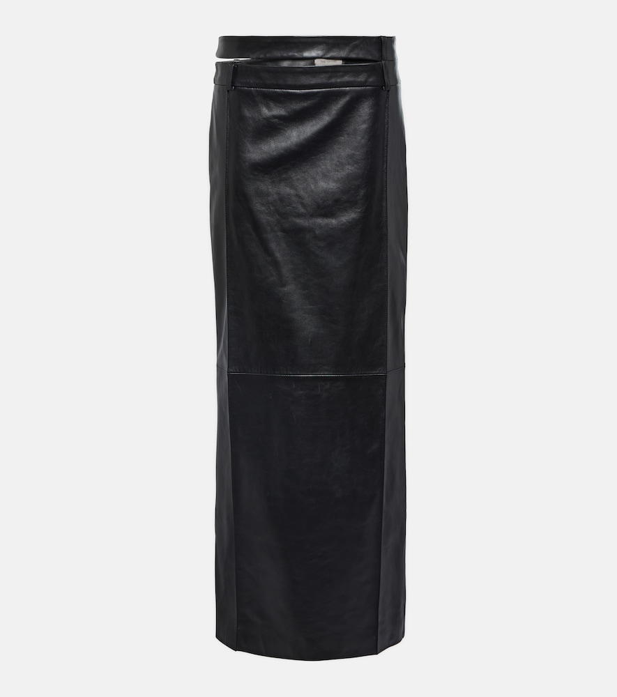 Ararat low-rise leather maxi skirt