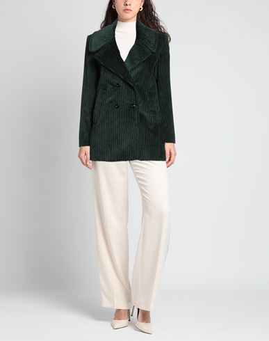 Paltò Woman Coat Dark green Size 6 Cotton