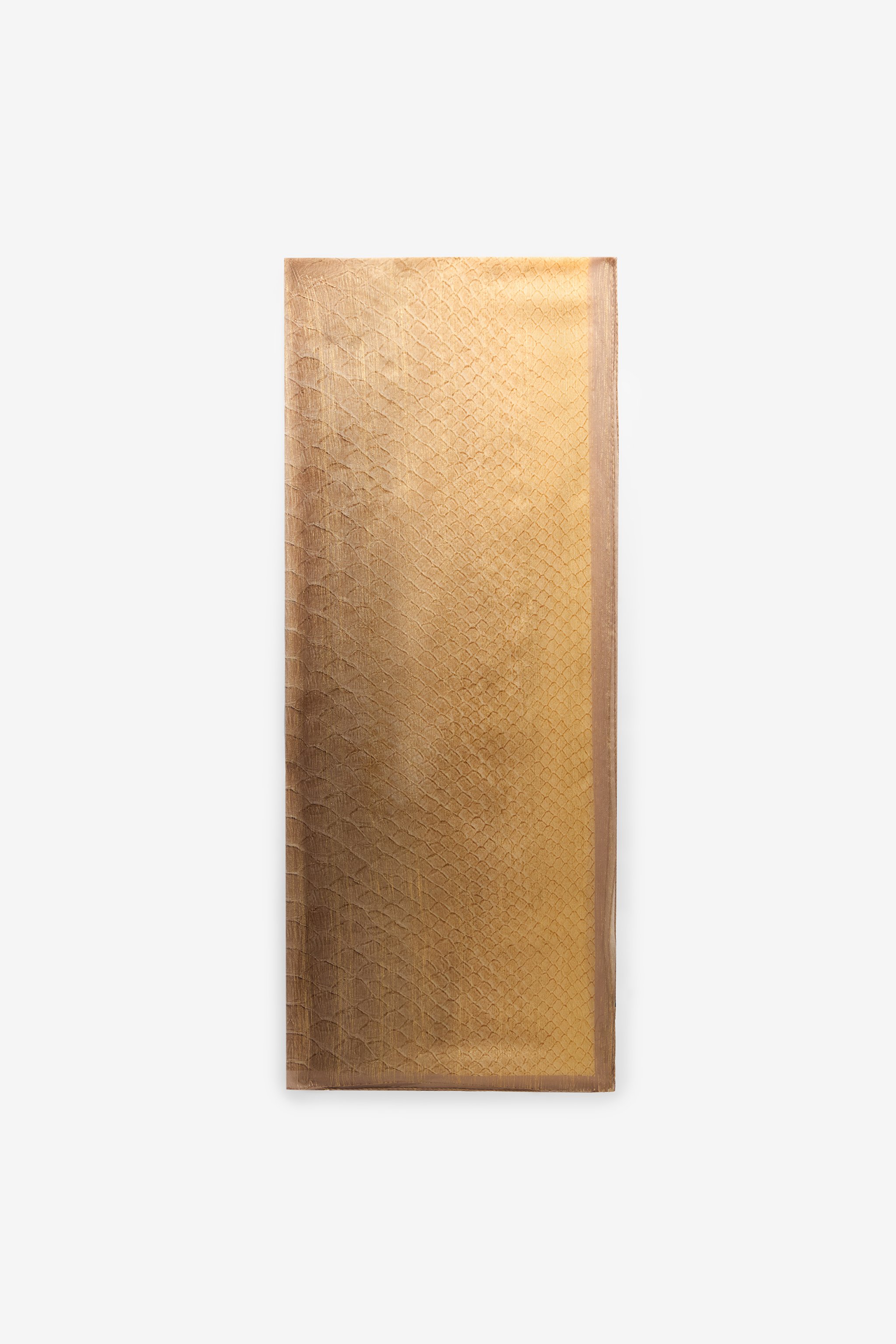Beige-gold Silk Stole With Scale Print