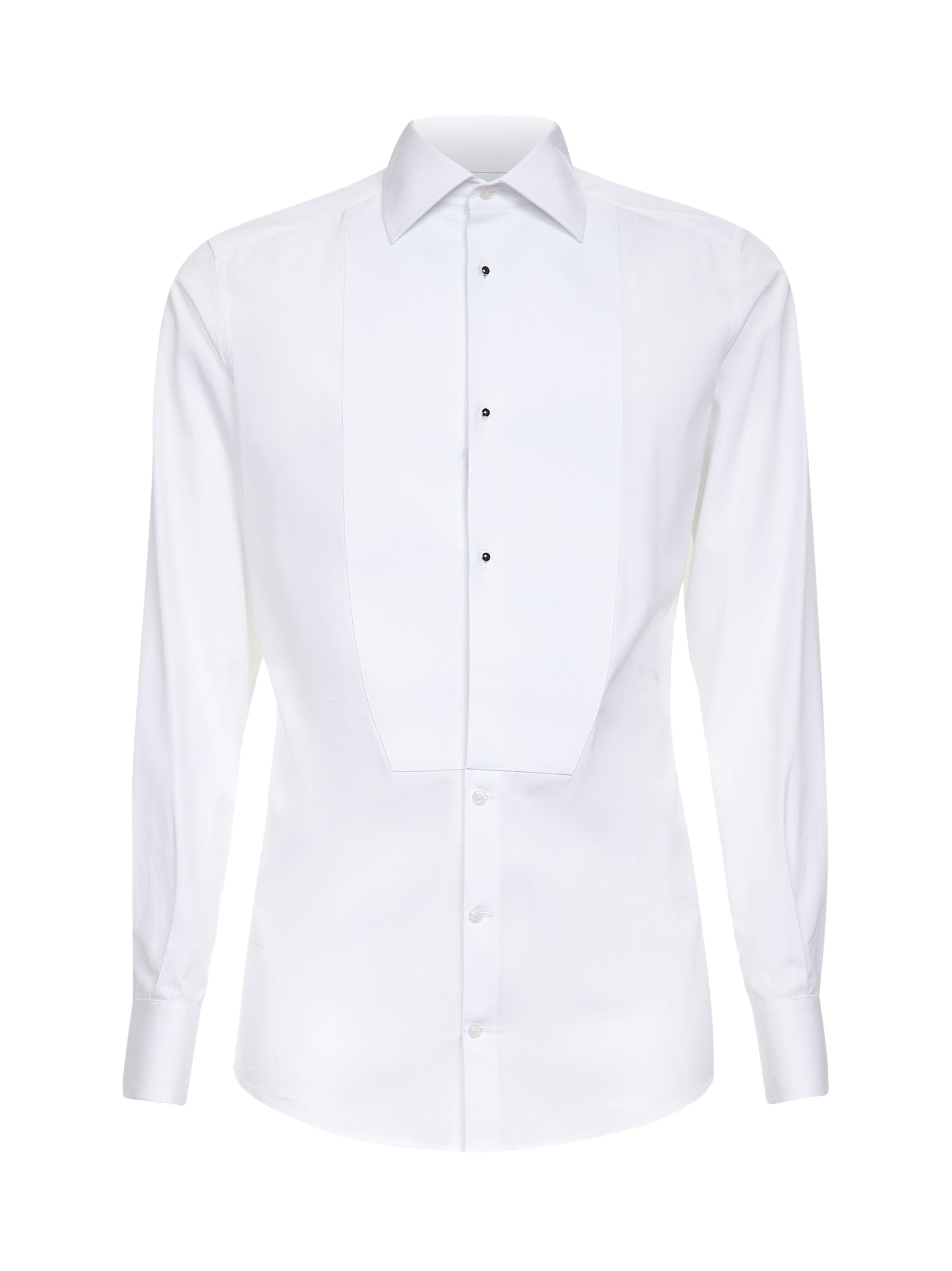 Piqué Bib Tuxedo Shirt — White