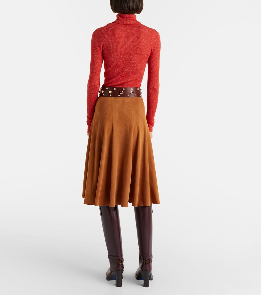 Sabrina suede midi skirt