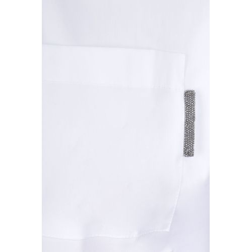 Plain long-sleeved shirt - White