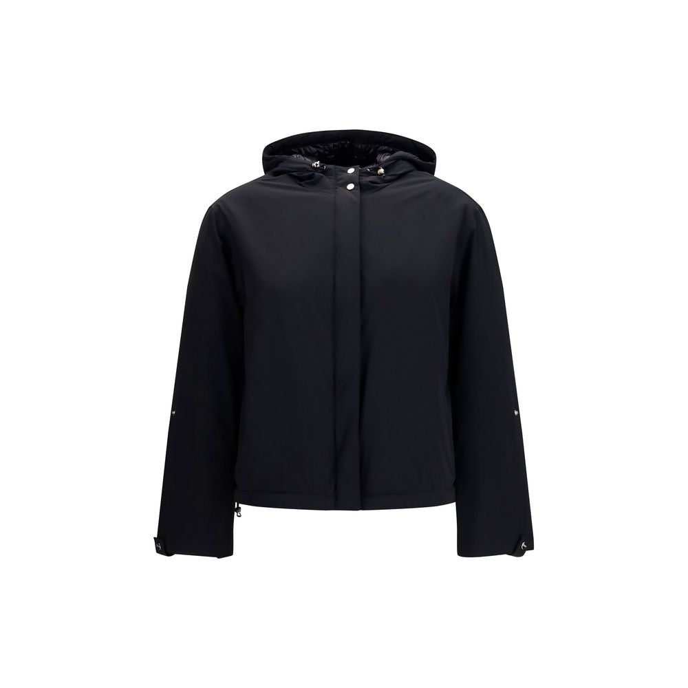 Hooded Polyamide Shell Down Jacket — Black