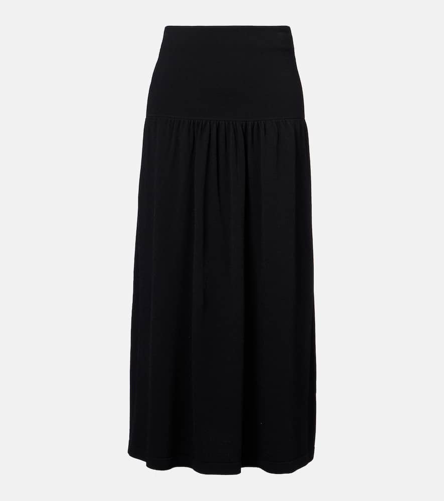 Knitted high-rise midi skirt
