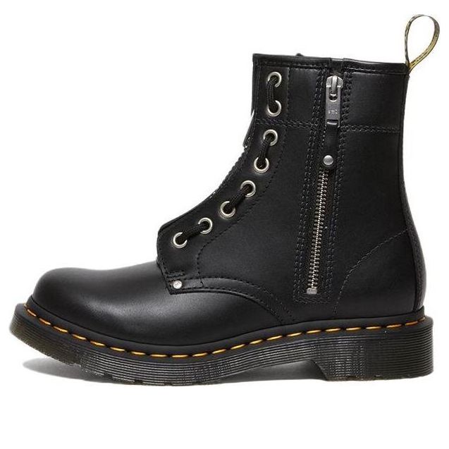 (WMNS) 1460 Double Zip Leather Lace Up Boots 'Black'