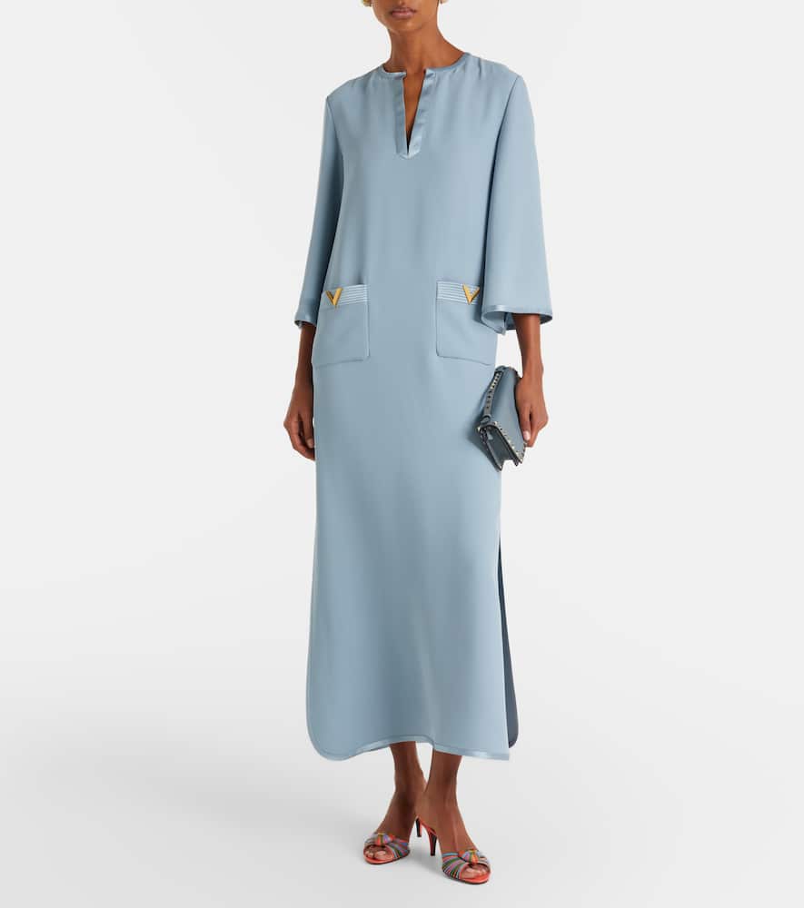 VGold silk maxi dress