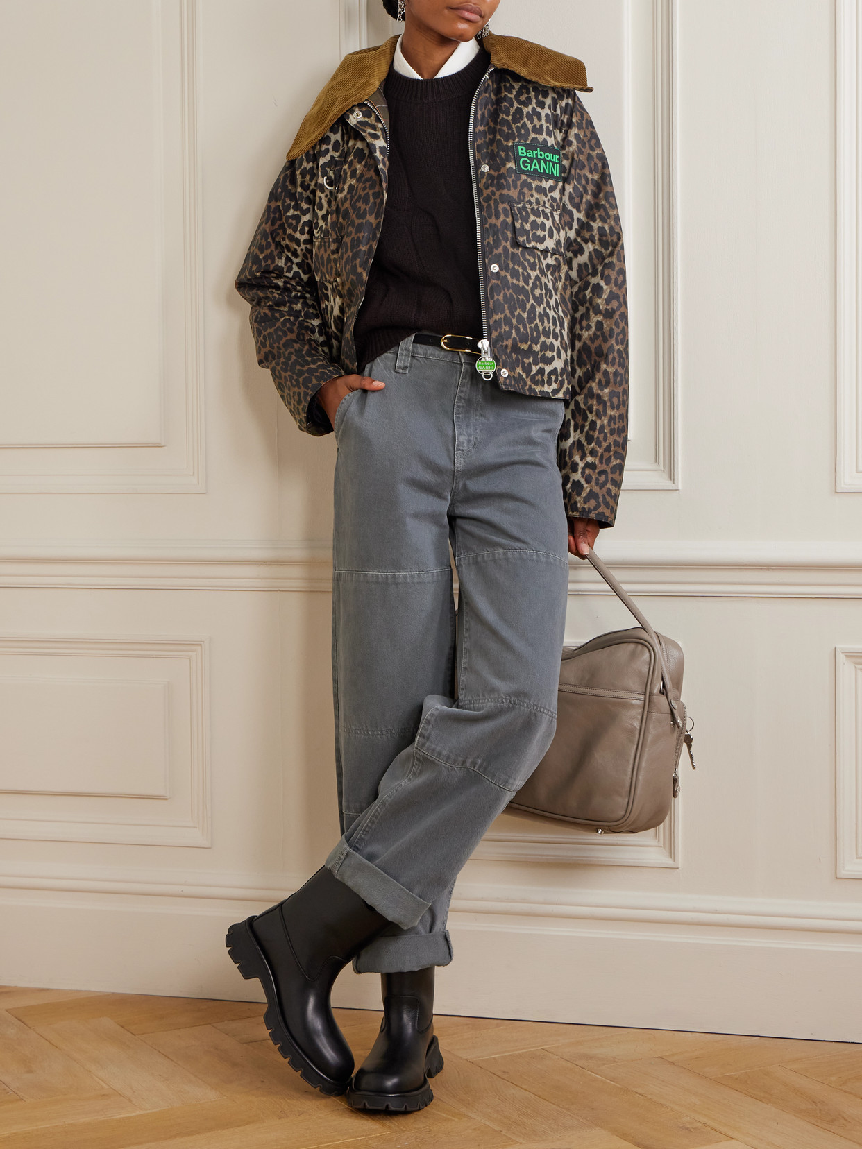 + Ganni Hooded Cheetah-print Waxed-cotton Jacket - Brown