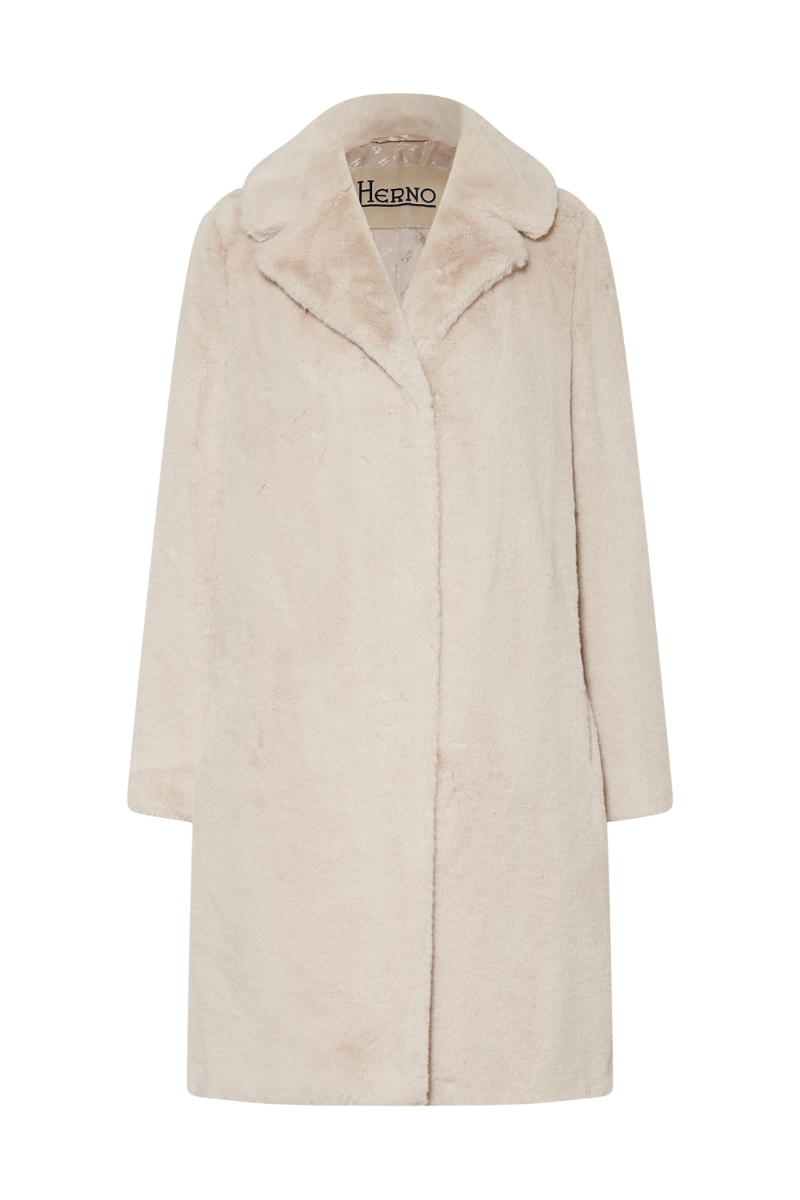 Faux Fur Coat — Beige