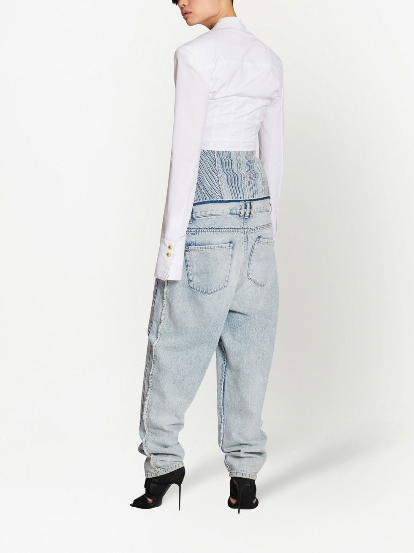 Poplin lingerie cropped shirt Woman