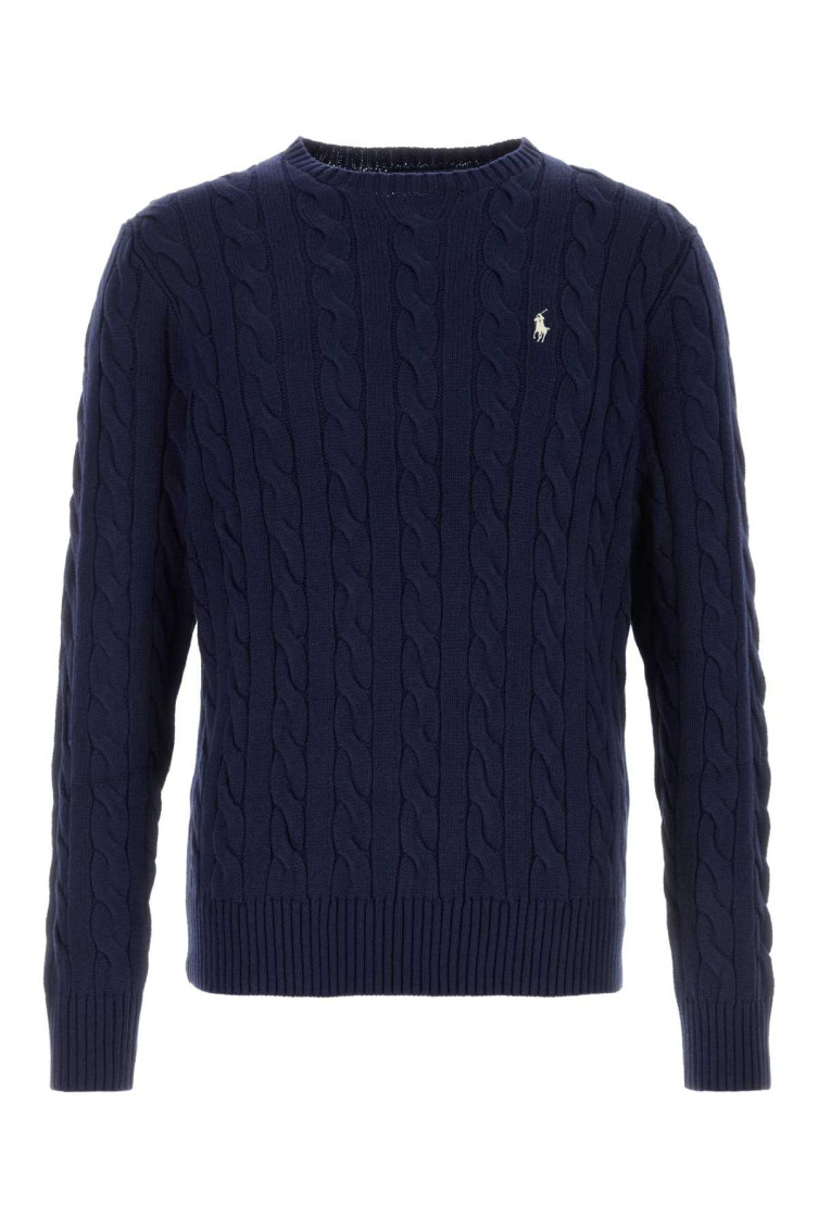 Cable Knit Sweater With Logo