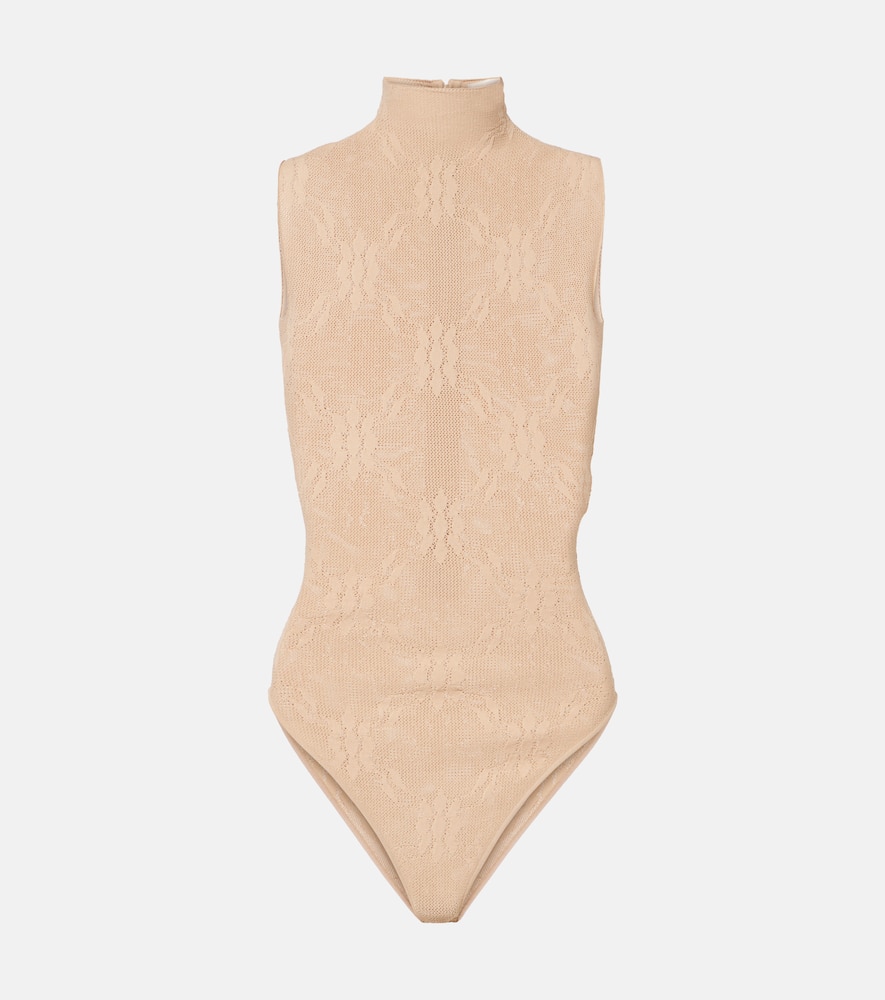 Sheer high-neck lace bodysuit