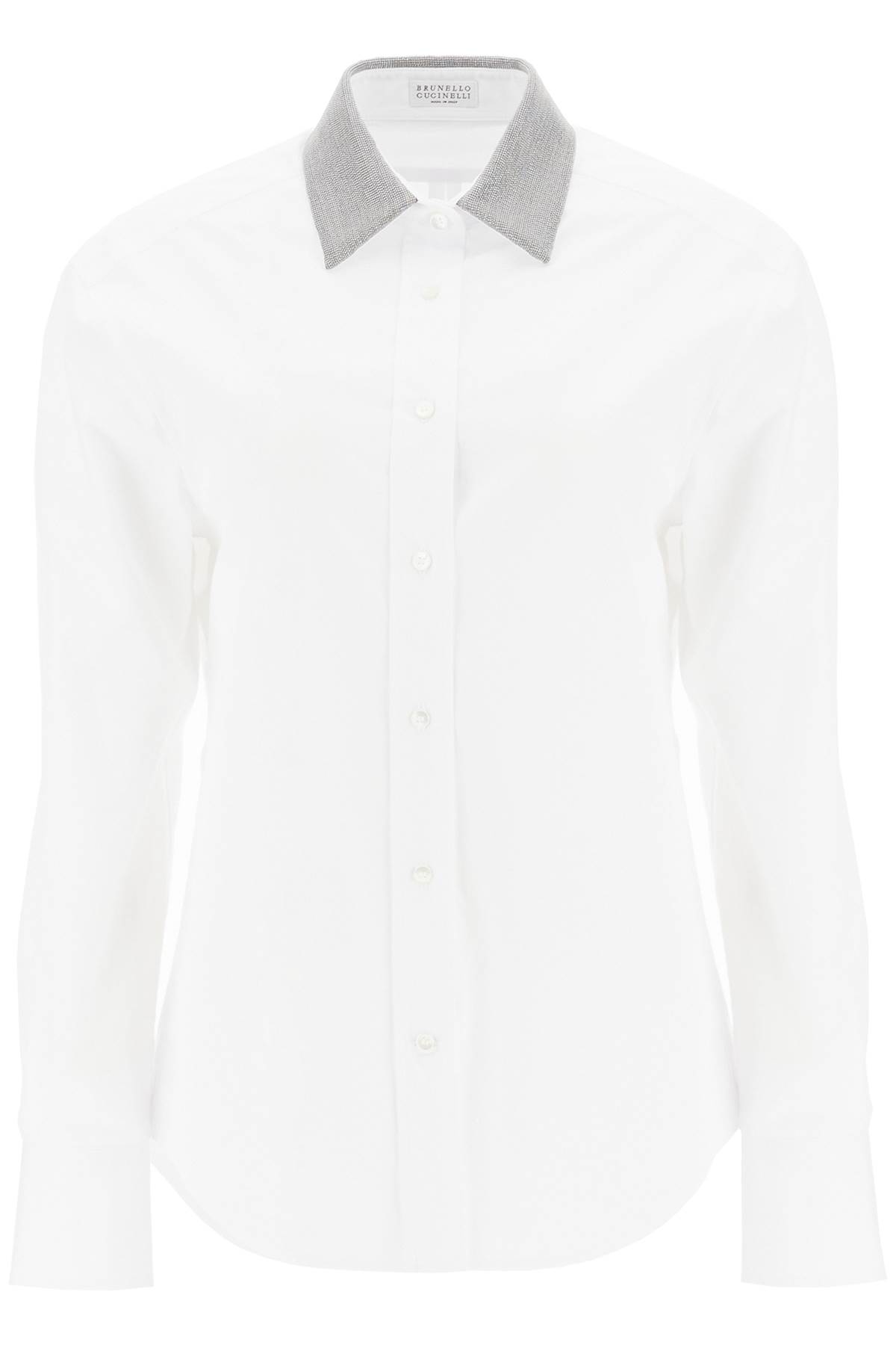 Monili-collar shirt - White