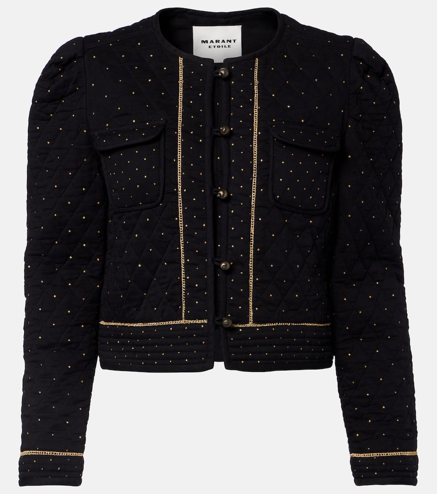 Vania embellished cropped cotton jacket