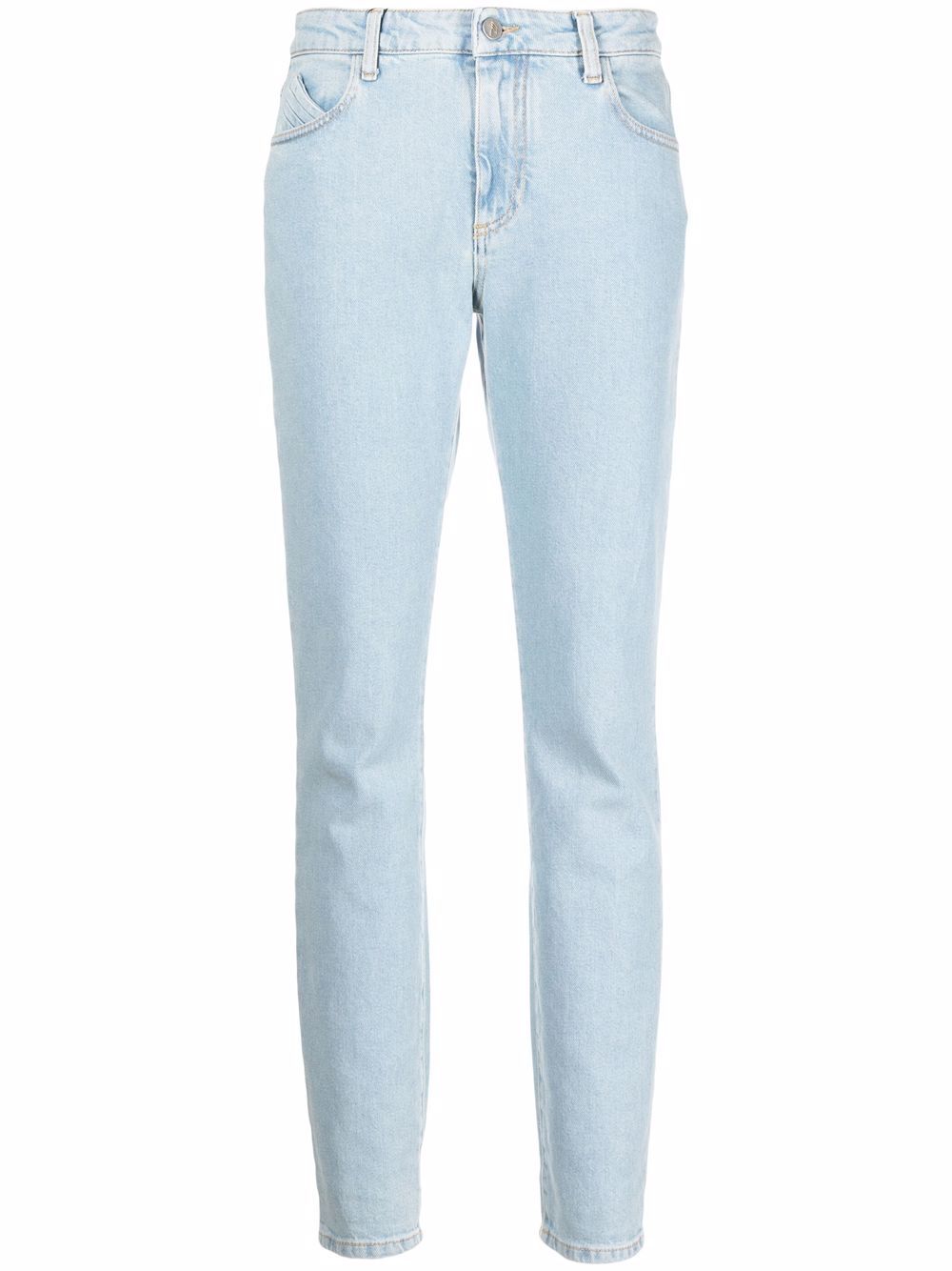 High-rise straight-leg jeans - Blue