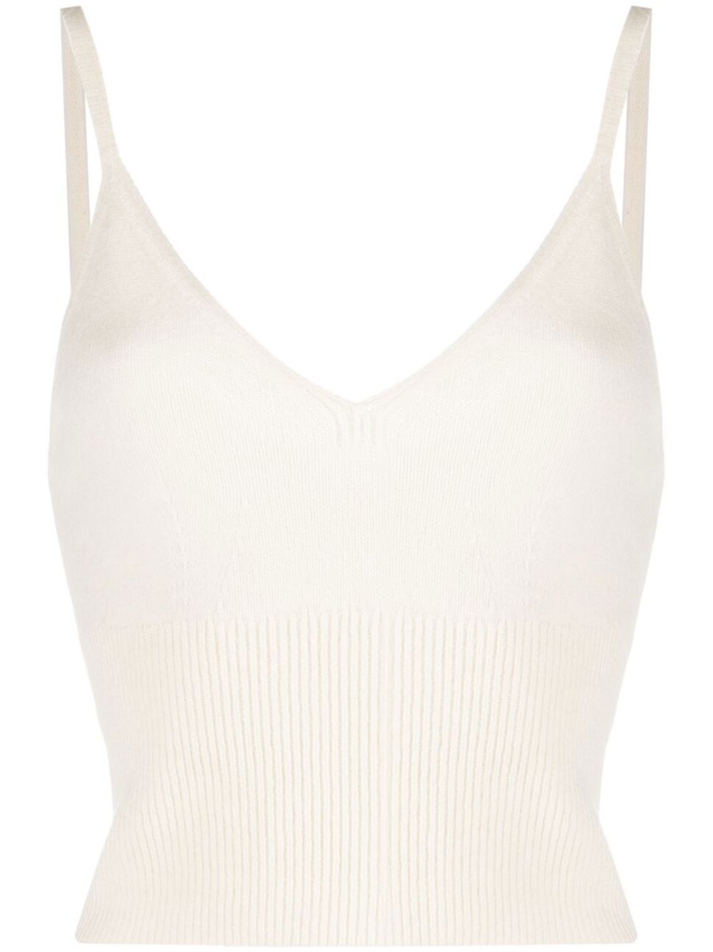 Ribbed-knit vest top - White