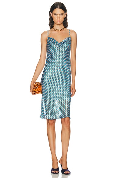Dries Van Noten Daira Dress in Turquoise - Teal,Orange. 38 also , 36
