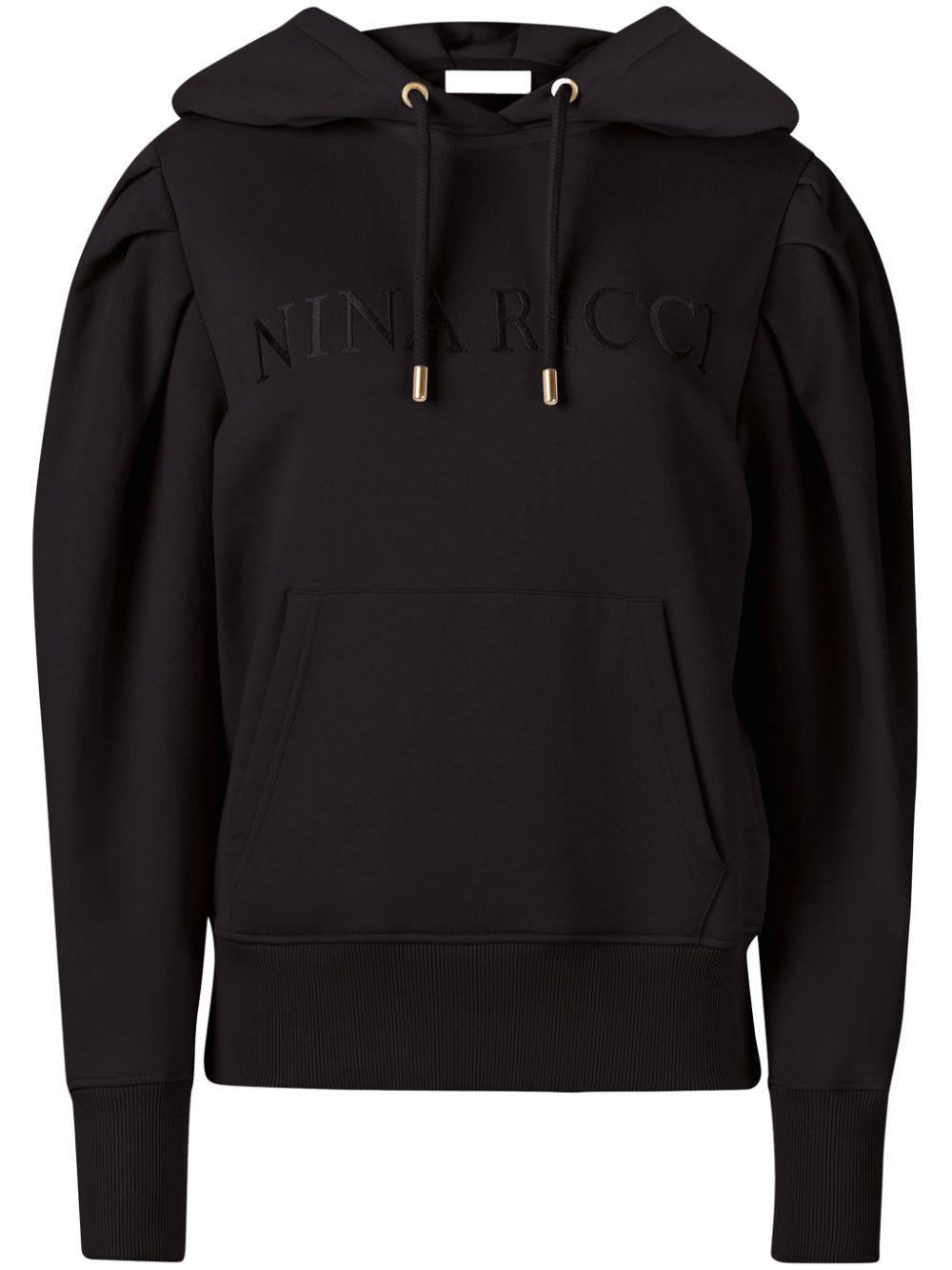 Embossed logo hoodie - Black