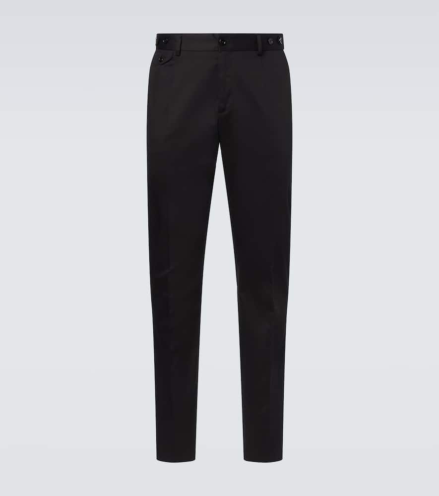 Cotton-blend slim pants