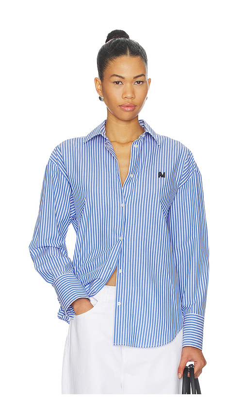 MSGM Button Up Shirt in Blue. 38. Also
